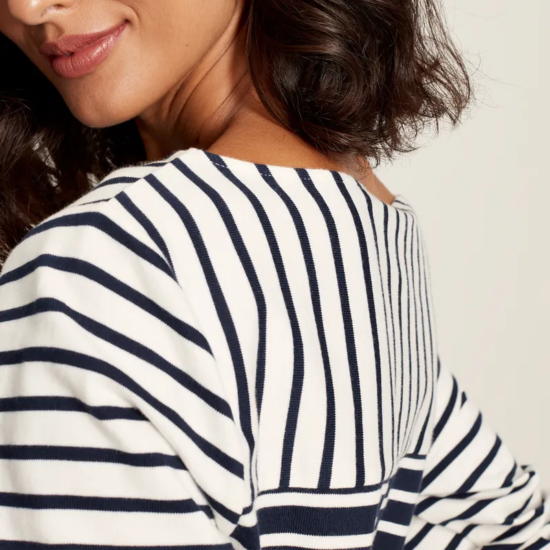Joules Harbour Long Sleeve Top - Cream Hotch Potch Stripe-3